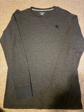 Express Black Waffle Knit Crewneck Shirt